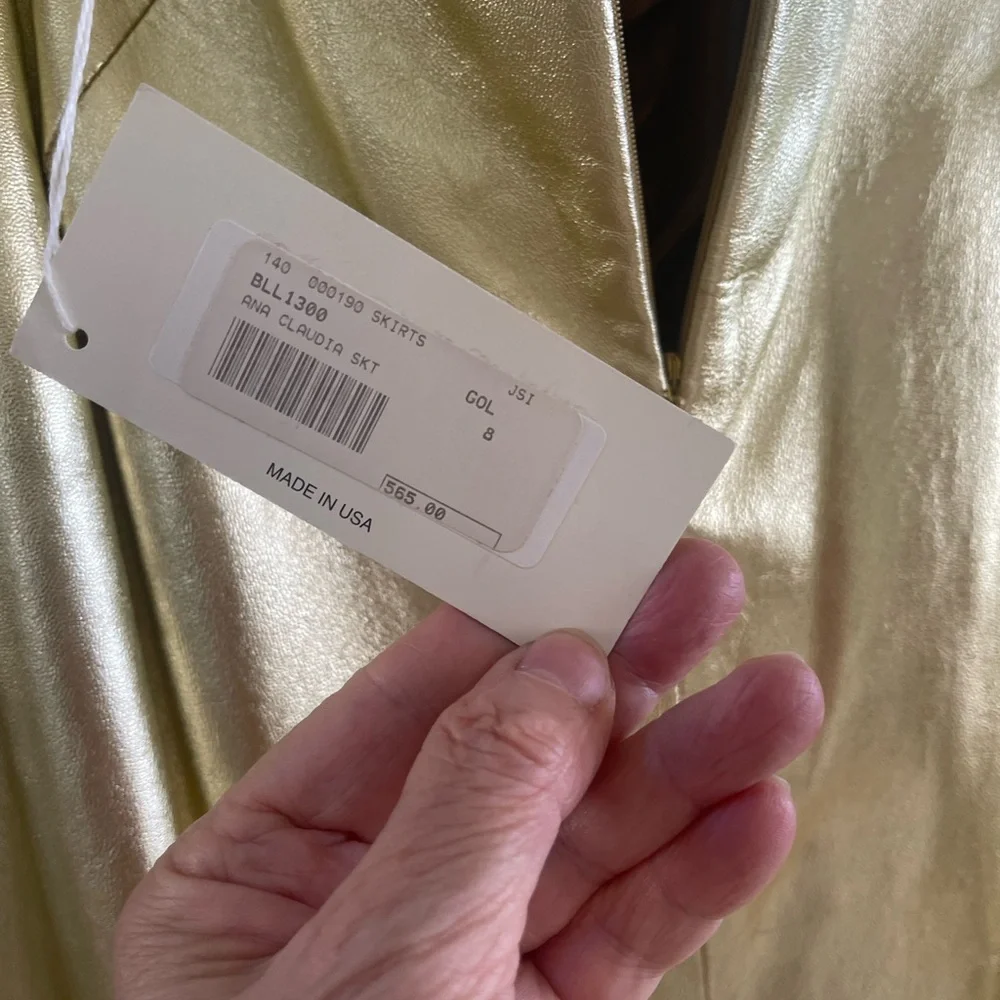 VINTAGE JILL STUART GOLD METALIC SKIRT - Picture 10 of 14